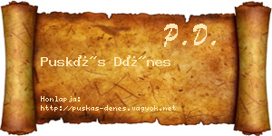 Puskás Dénes névjegykártya